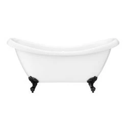 Earl 1750 Double Ended Roll Top Slipper Bath + Matt Black Leg Set -Deals Freestanding Baths Store MBEARL1750B n d4 460