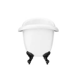 Earl 1750 Double Ended Roll Top Slipper Bath + Matt Black Leg Set -Deals Freestanding Baths Store MBEARL1750B n d5 460