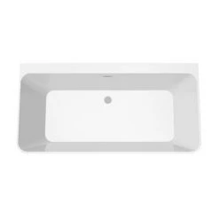 Mileto Square Back to Wall Modern Bath (1500 x 760mm) -Deals Freestanding Baths Store MBTW15W detail02 460