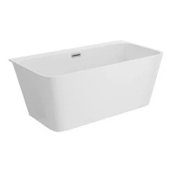 Mileto Square Back to Wall Modern Bath (1500 x 760mm) -Deals Freestanding Baths Store MBTW15W detail03 460