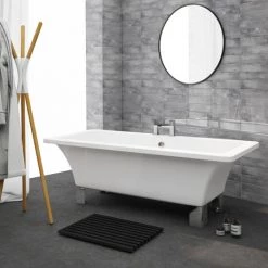 Milan 1520 Square Modern Roll Top Bath with Legs