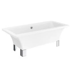 Milan 1690 Modern Square Roll Top Bath + Chrome Leg Set -Deals Freestanding Baths Store Milan 1690 Modern Square Roll Top Bath with Chrome Leg Set new detail 460
