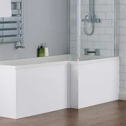 Toreno 1700 White Offset MDF Front Bath Panel - NMP135 -Deals Freestanding Baths Store Modena White Offset MDF Front Bath Panel NMP135 d1 460