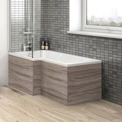 Hudson Reed Driftwood 700 Square Shower Bath End Panel - OFF279 -Deals Freestanding Baths Store OFF279 d1 460