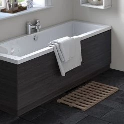 Hudson Reed Hacienda Black 1700 Front Straight Bath Panel - OFF677