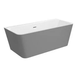 Orion Matt Grey Back To Wall Modern Square Bath (1700 x 740mm) 13 Orion Matt Grey Back To Wall Modern Square Bath (1700 x 740mm) -Deals Freestanding Baths Store ORI17GRY NW D5 460