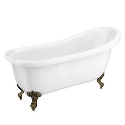 Oxford 1710 Roll Top Slipper Bath + Antique Brass Leg Set