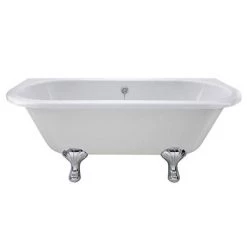 Old London Kenton 1690 x 745 'D' Shaped Back To Wall Bath + Chrome Leg Set -Deals Freestanding Baths Store Old London Kenton bath d6 460