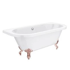 Admiral 1685 Back To Wall Roll Top Bath + Rose Gold Leg Set -Deals Freestanding Baths Store RGADMIRAL1685B d2 460
