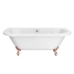Admiral 1685 Back To Wall Roll Top Bath + Rose Gold Leg Set -Deals Freestanding Baths Store RGADMIRAL1685B d3 460