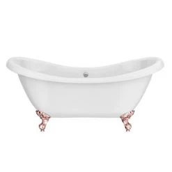 Earl 1750 Double Ended Roll Top Slipper Bath + Rose Gold Leg Set -Deals Freestanding Baths Store RGEARL1750B d2 460