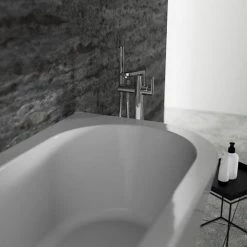 Ideal Standard Adapto 1800 x 800mm D-Shape Freestanding Bath with Clicker Waste - T466001 -Deals Freestanding Baths Store T466001 D2 460