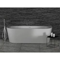 Ideal Standard Adapto 1800 x 800mm D-Shape Freestanding Bath with Clicker Waste - T466001 -Deals Freestanding Baths Store T466001 D4 460