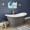 Trafalgar Grey 1685 x 745 Double Ended Slipper Roll Top Bath