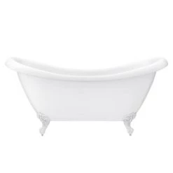 Earl 1750 Double Ended Roll Top Slipper Bath + White Leg Set -Deals Freestanding Baths Store WHTEARL1750B d4 460