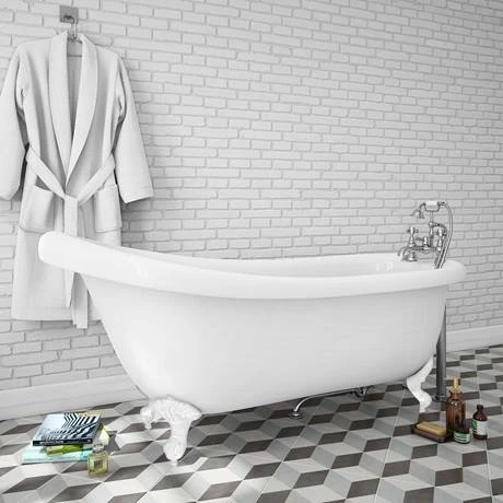 Oxford 1710 Roll Top Slipper Bath + White Leg Set 5 Oxford 1710 Roll Top Slipper Bath + White Leg Set - Image 3