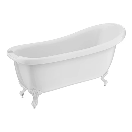 Oxford 1710 Roll Top Slipper Bath + White Leg Set 3 Oxford 1710 Roll Top Slipper Bath + White Leg Set